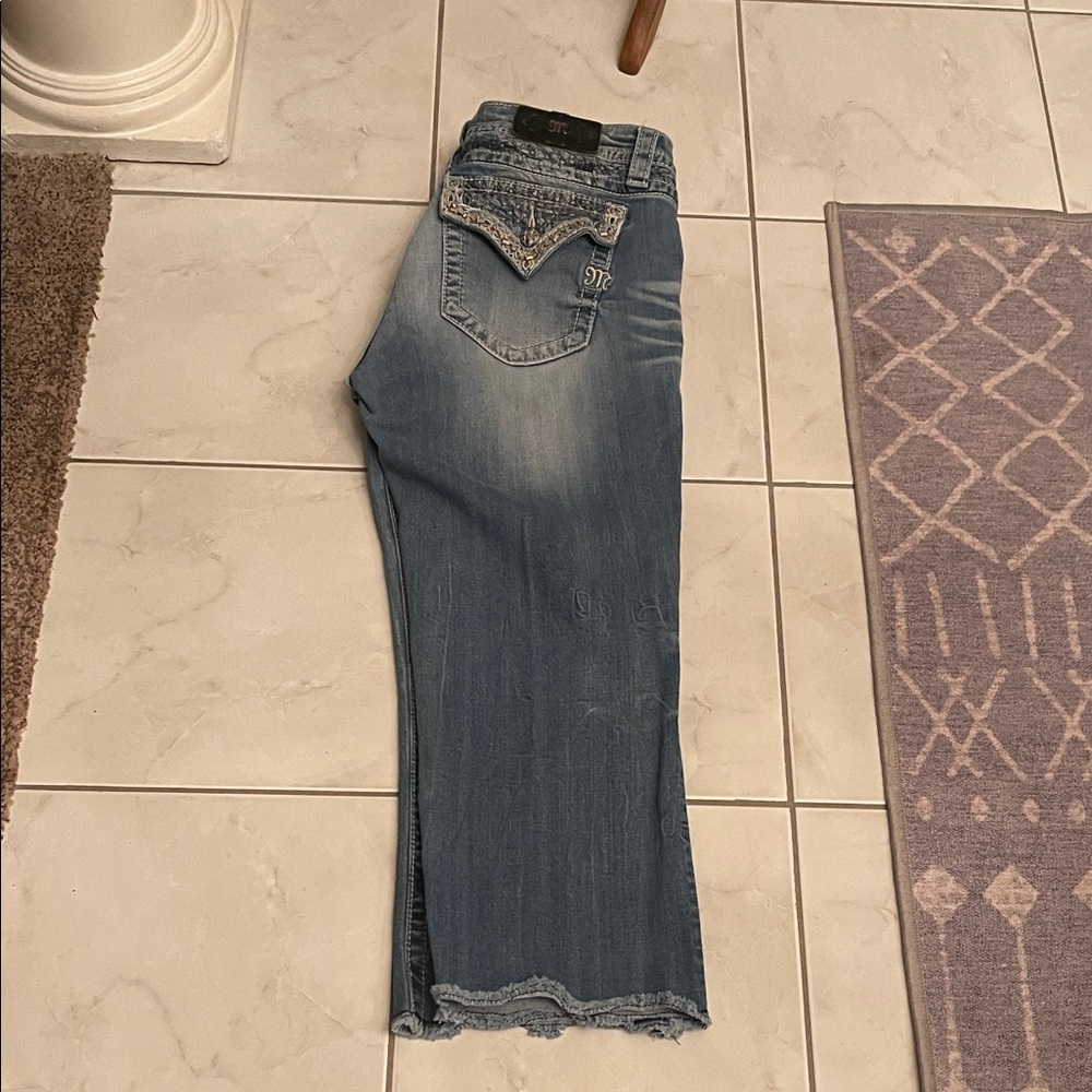 Miss Me Embellished Blue Straight Leg Jeans - Picture 7 of 8